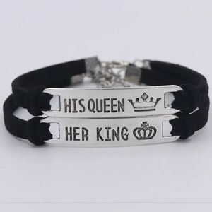 2-Piece Matching Set Plated Lovers Bracelets